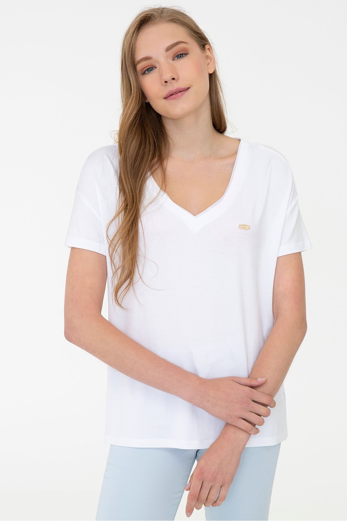 U.S. Polo Assn. Beyaz Kadın T-Shirt