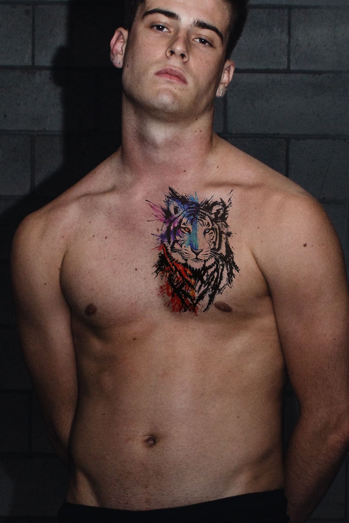 Takıştır Gerçekçi Geçici Kaplan Dövme Tattoo