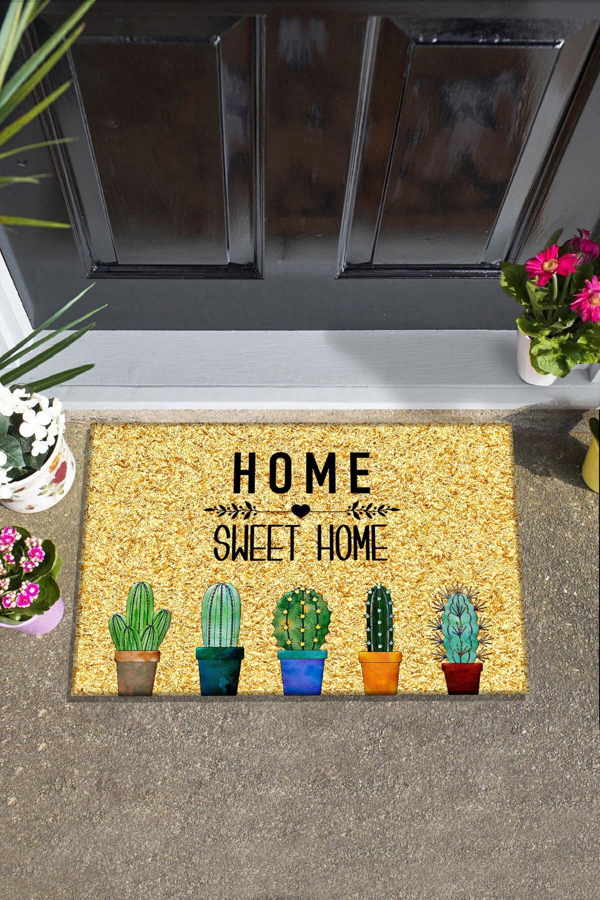 Chilai Home Pvc Colorful Cacti Özel Tasarım Iç Ve Dış Kapı Önü Paspası Çok Amaçlı Paspas