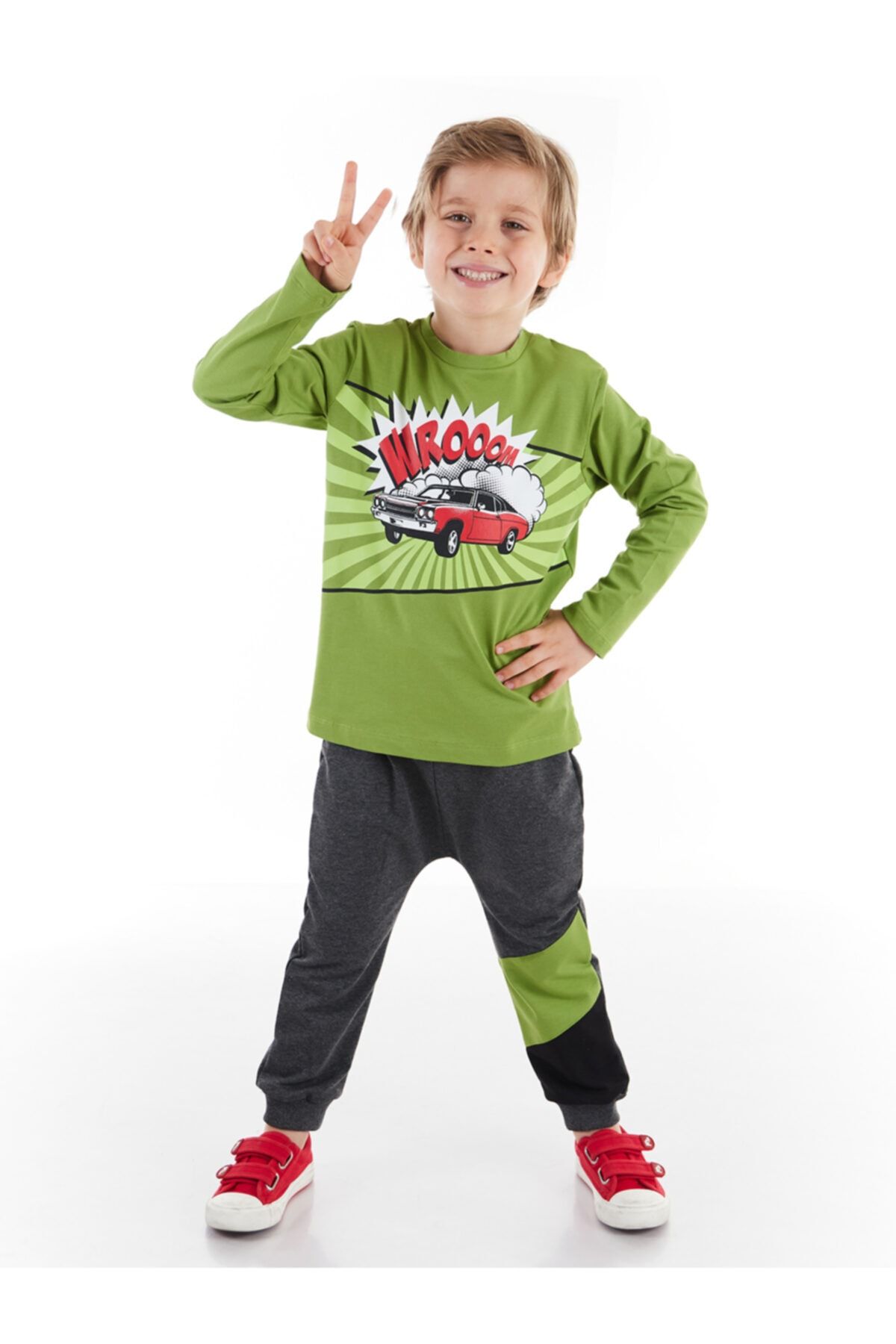 MSHB&G Wroom Yeşil Erkek Çocuk Pantolon Takım