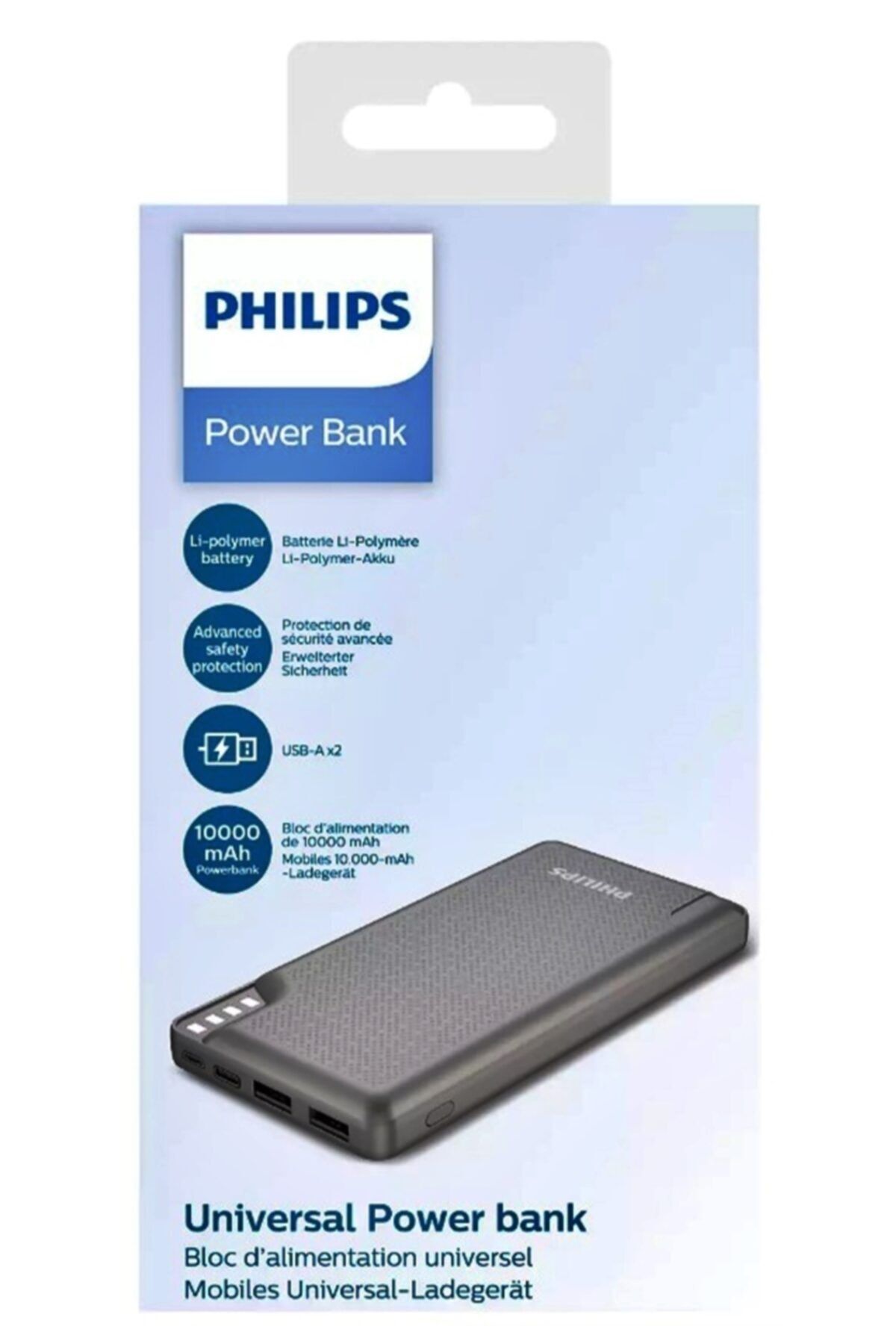 Philips DLP2010NV 10.000 mAh Power Bank Gümüş (2 Çıkış)