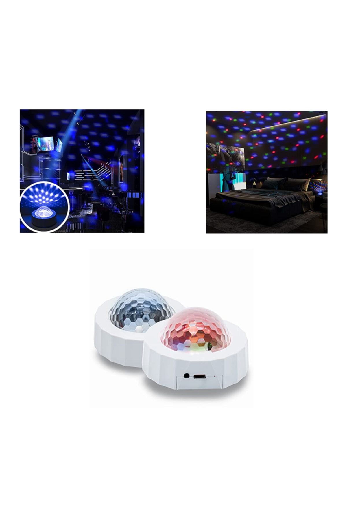 DEKOHOP Dj Lambası Magnet Yapışkanlı Led Küre Disko Topu Parti Gece Lambası Usb Şarjlı