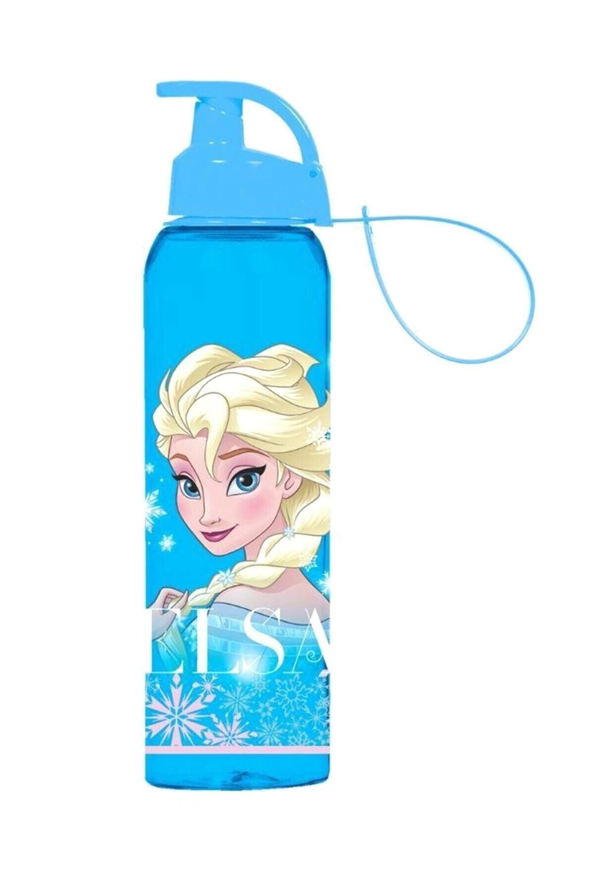 Herevin Mavi Frozen Elsa Askılı Şeffaf Suluk Matara 750 ml