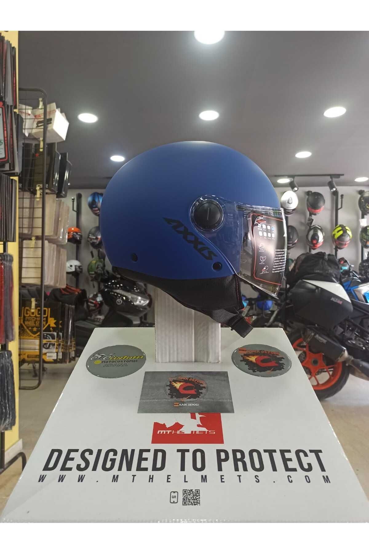 Axxis Square Yarım Kask (Lacivert)
