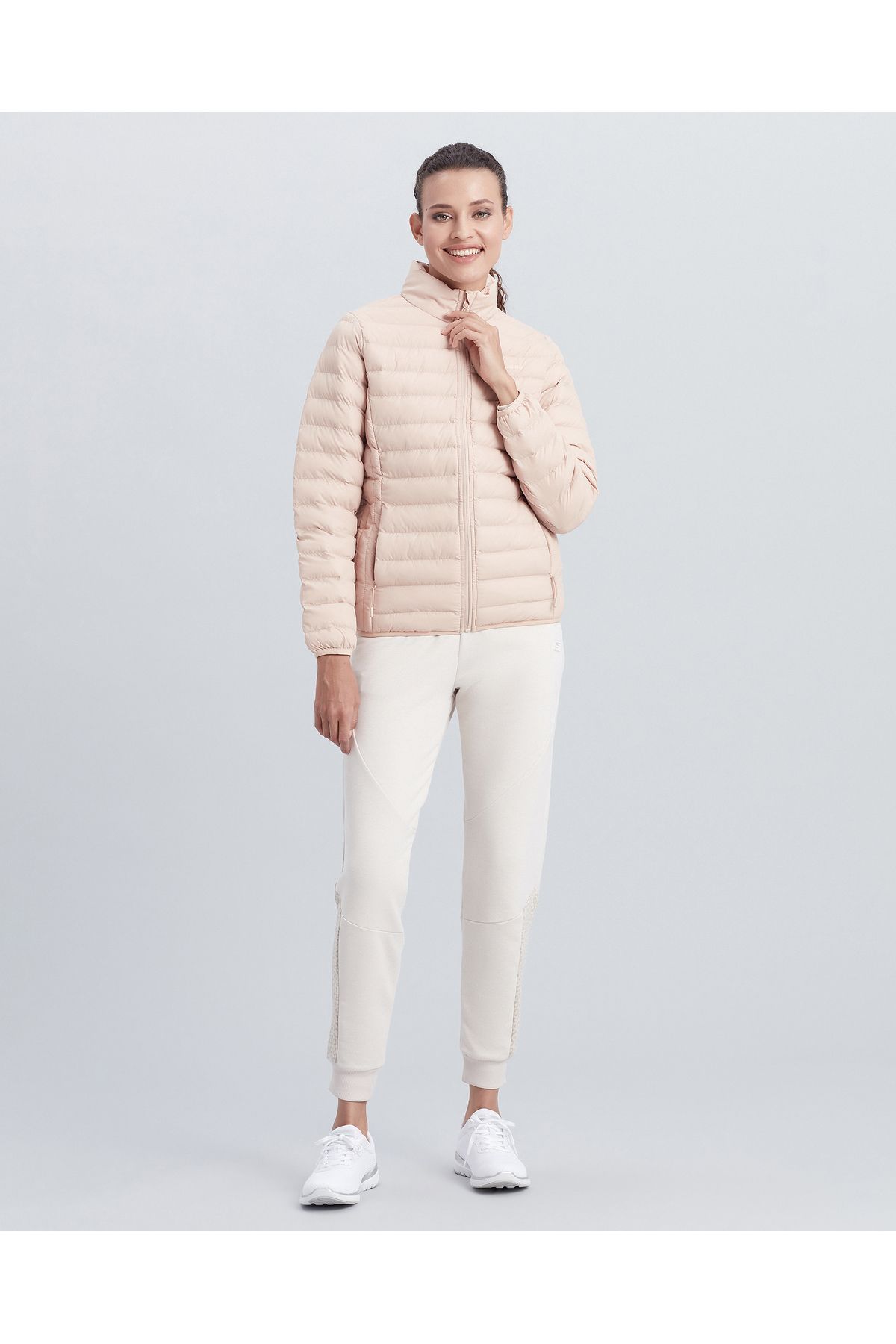 Skechers W Turtle Neck Essential Jacket Kadın Bej Mont S212273-230