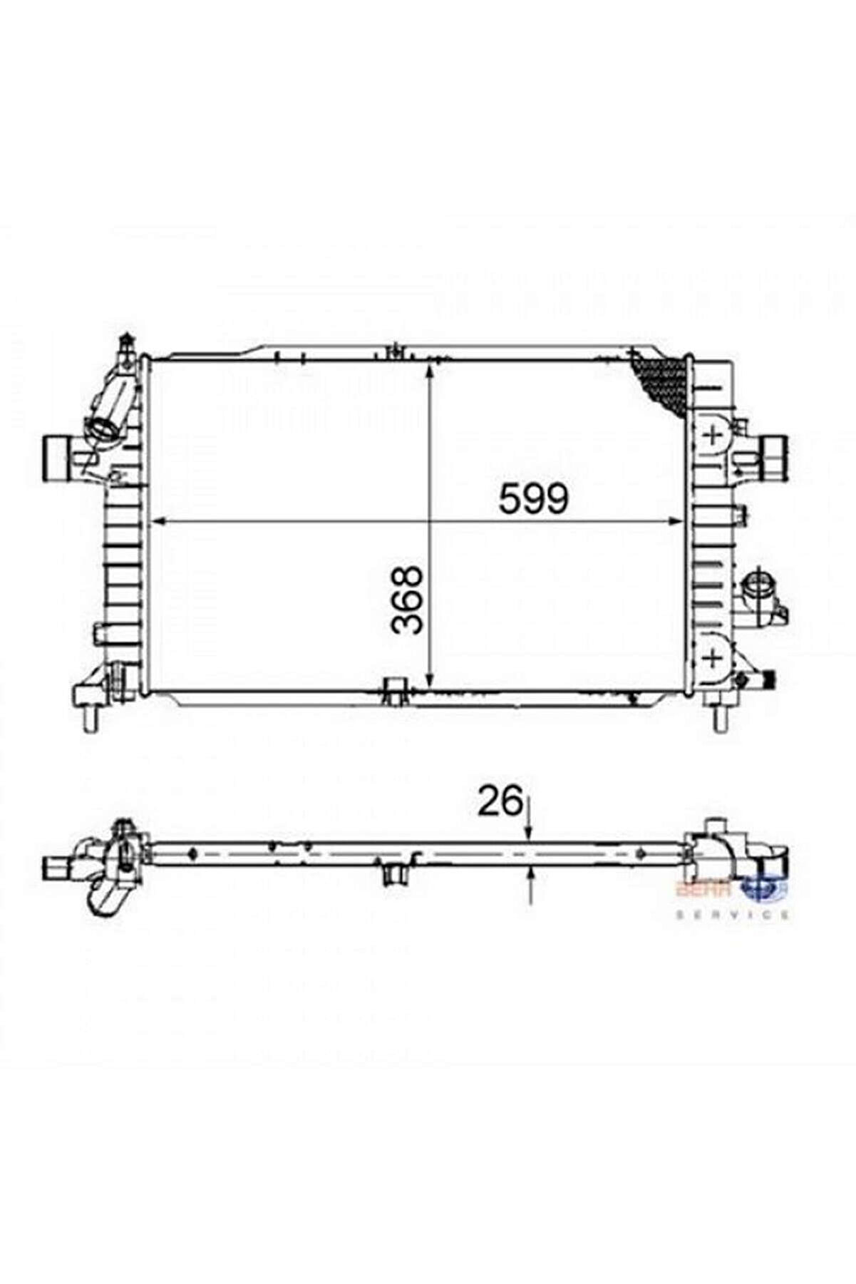 RADYATÖR ASTRA H 1.3-1.7-1.9 CDTİ 04 ZAFIRA 1.7-1.9 CDTI 05 AC KLİMASIZ-KLİMALI MEK 599x368x2 GNZRZ