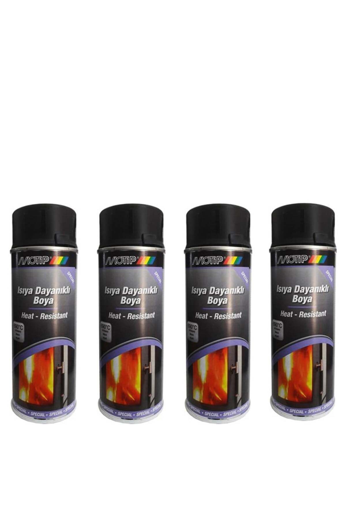 Motip 4 Adet 690°c Isıya Dayanıklı Siyah Boya 400 Ml. Made In Germany