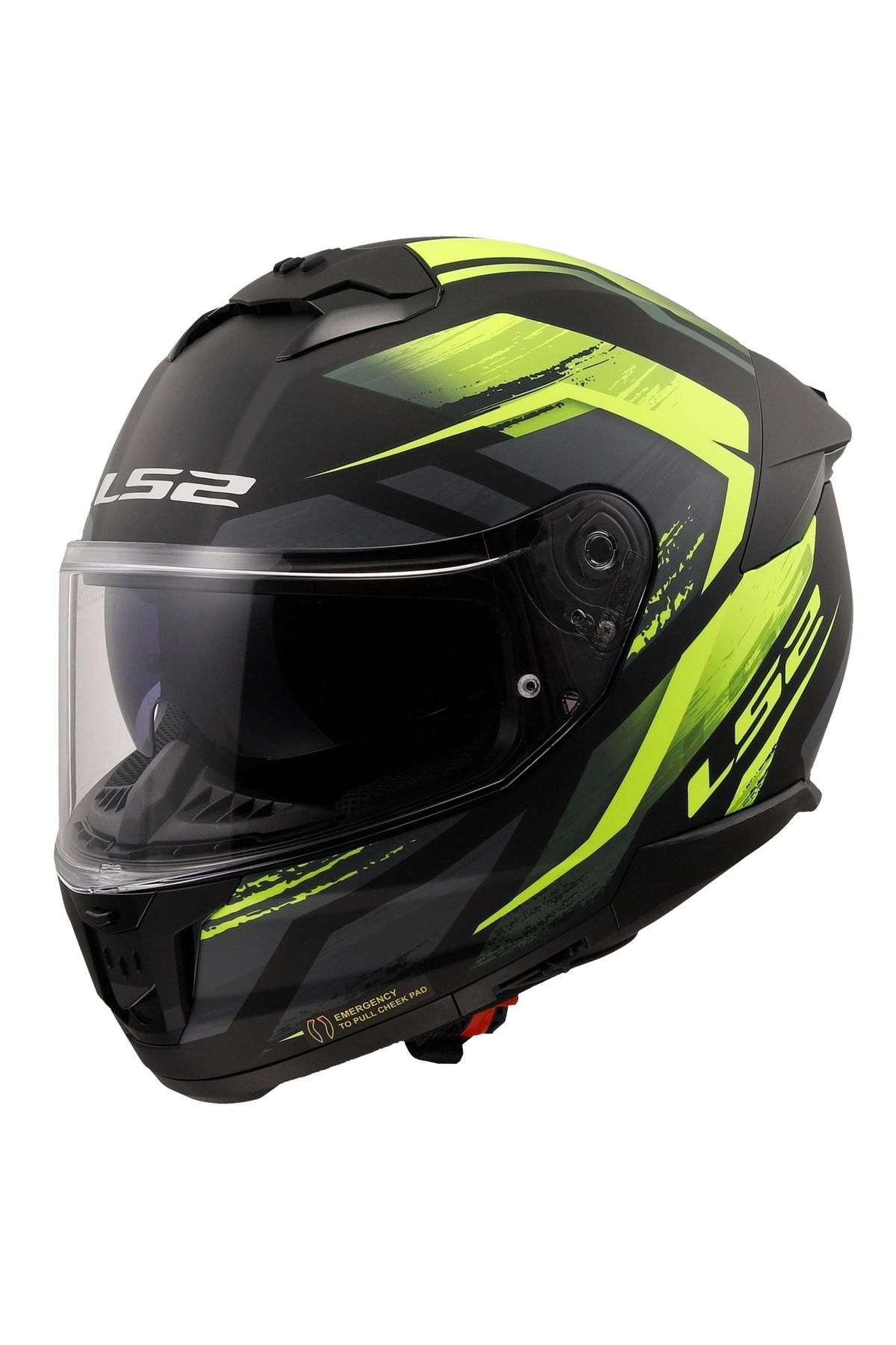LS2 Stream 2 Fury Mat Siyah-gri-neon Sarı Kask
