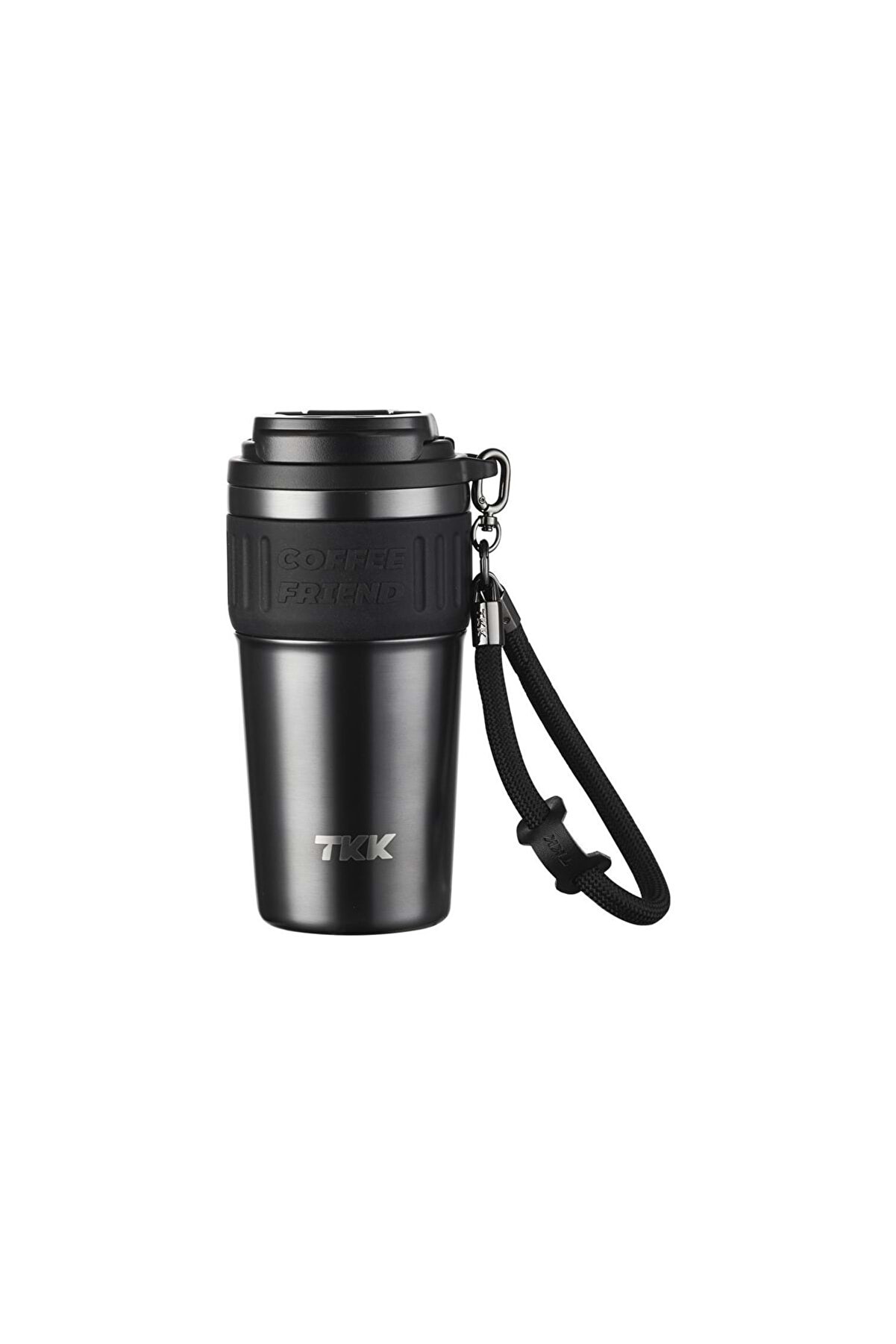 Tkk 630Ml Pipetli/Pipetsiz Kullanım Askılı Paslanmaz Çelik Mug (Tungsten Steel)