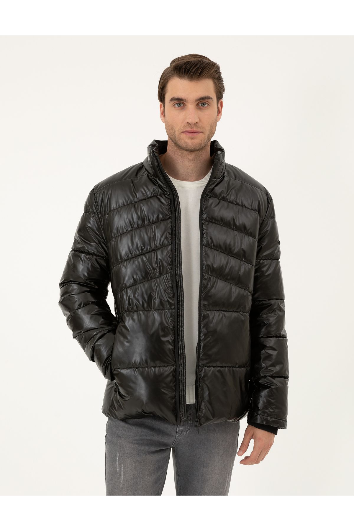 Pierre Cardin Siyah Parlak Şişme Mont 50295077-VR046