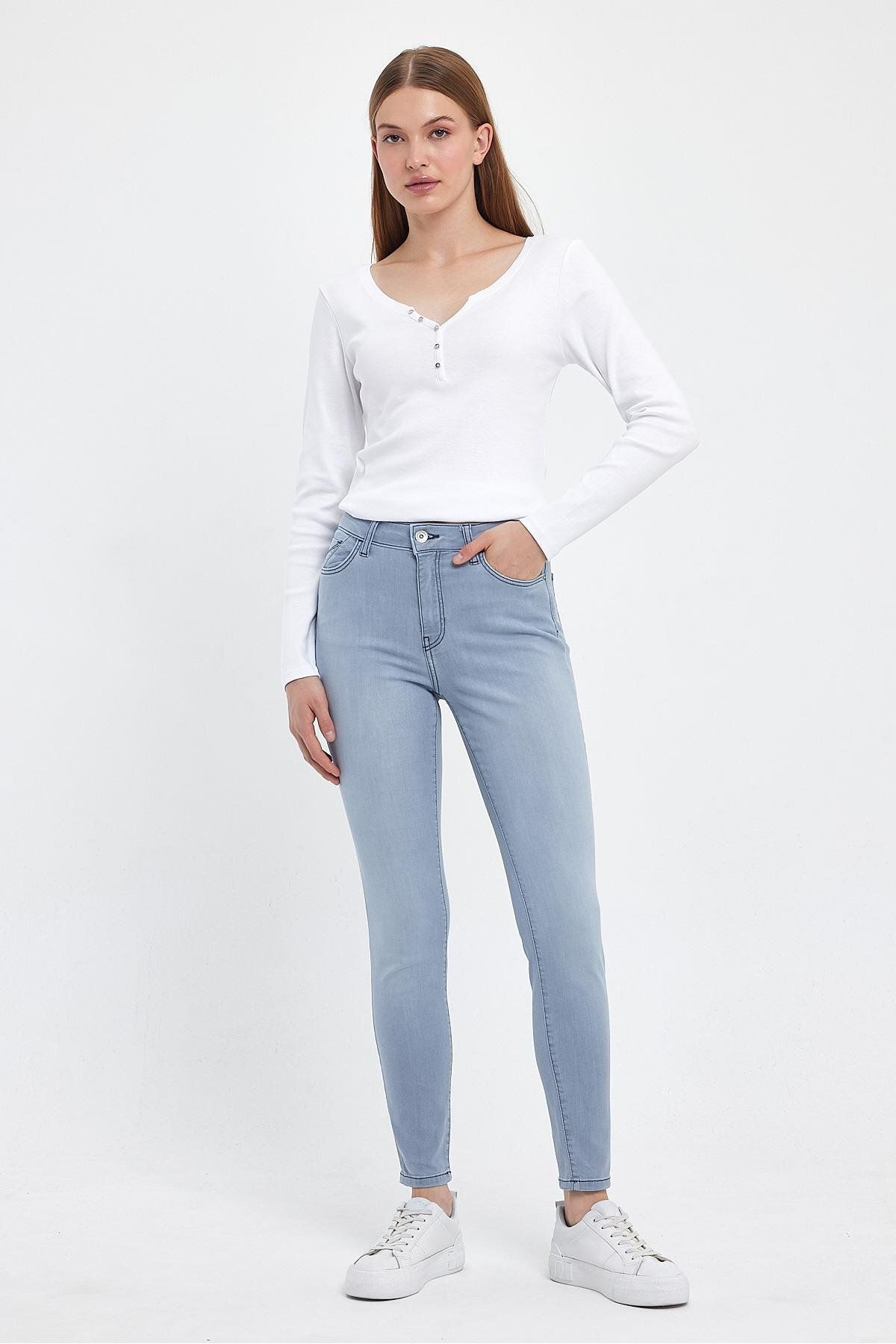 VENA Gabriella Blue Grey Skinny Jean Pantolon - Blue Grey