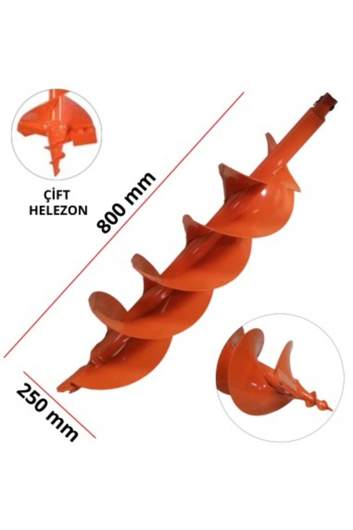 GARDENPRO Garden Pro Çift Helezonlu Toprak Burgu Ucu 250 Mm