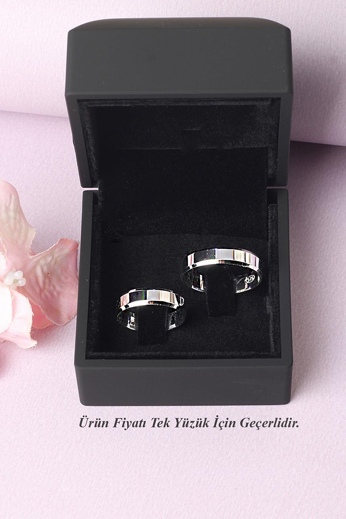 By Barun Silver Alyans Kesme Gümüş Nişan Yüzüğü 925 Ayar Gümüş Alyans