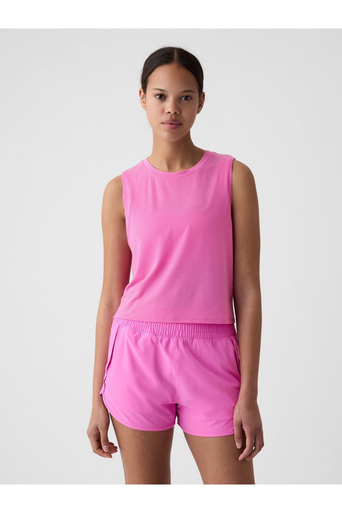 GAP Kadın Pembe GapFit Breathe Cropped Muscle T-Shirt