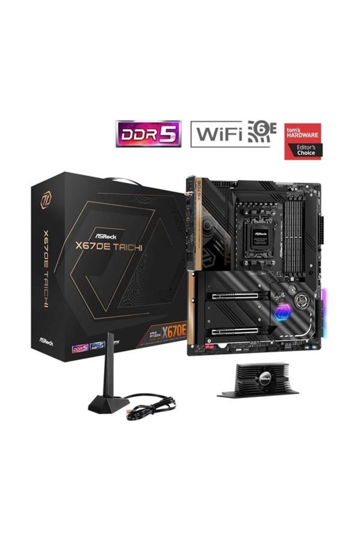 Genel Markalar X670e Taıchı Wıfı-6e Ddr5 Hdmı-dp Pcıe 5.0 Am5 Atx