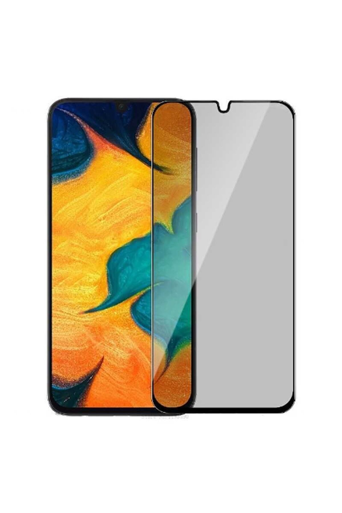 Fibaks Samsung Galaxy A50 Uyumlu Tam Kapatan Hayalet Ekran Koruyucu Gizli Cam