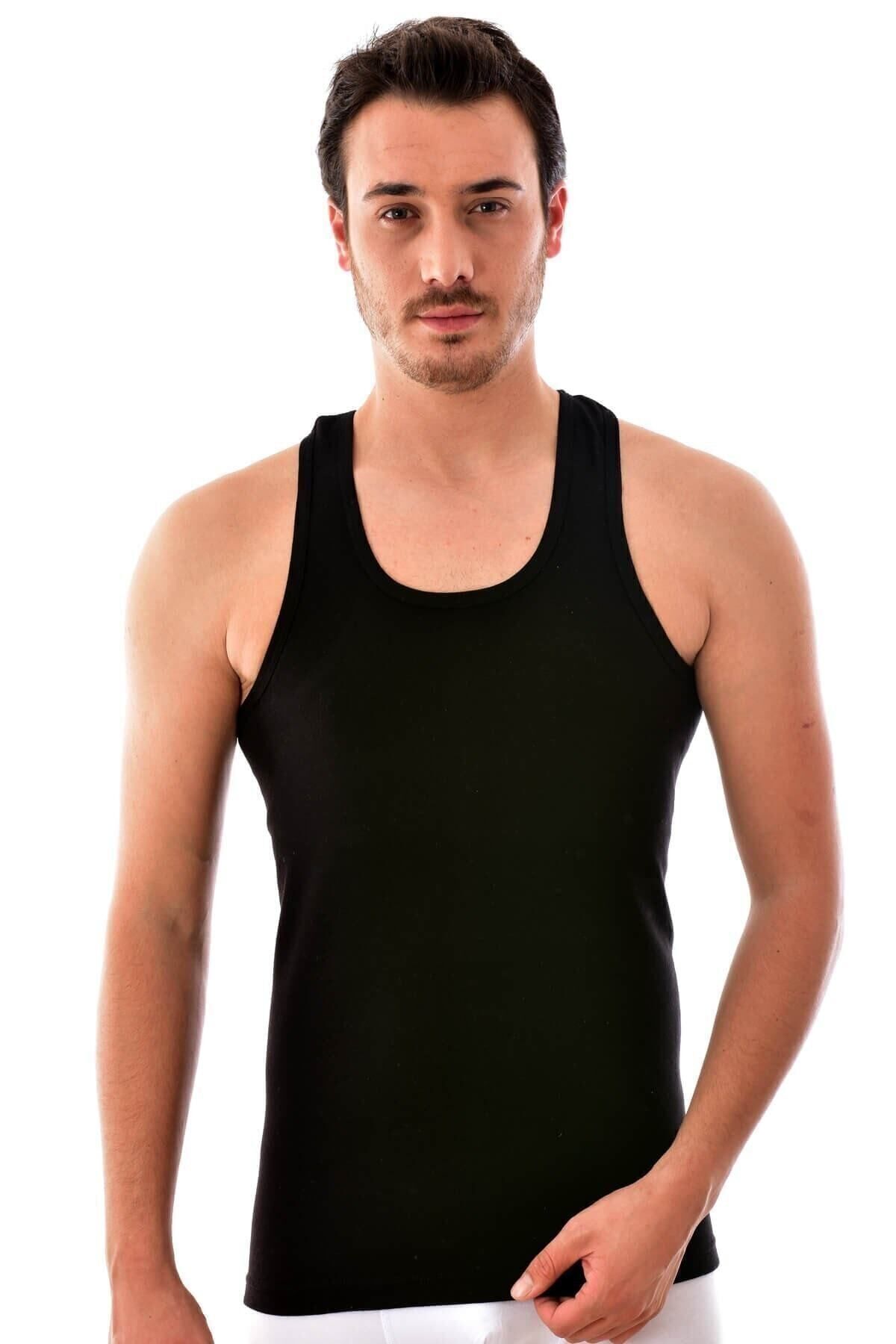 Tutku Erkek Siyah 6 Adet Tutku Pamuklu Spor Atlet  0118