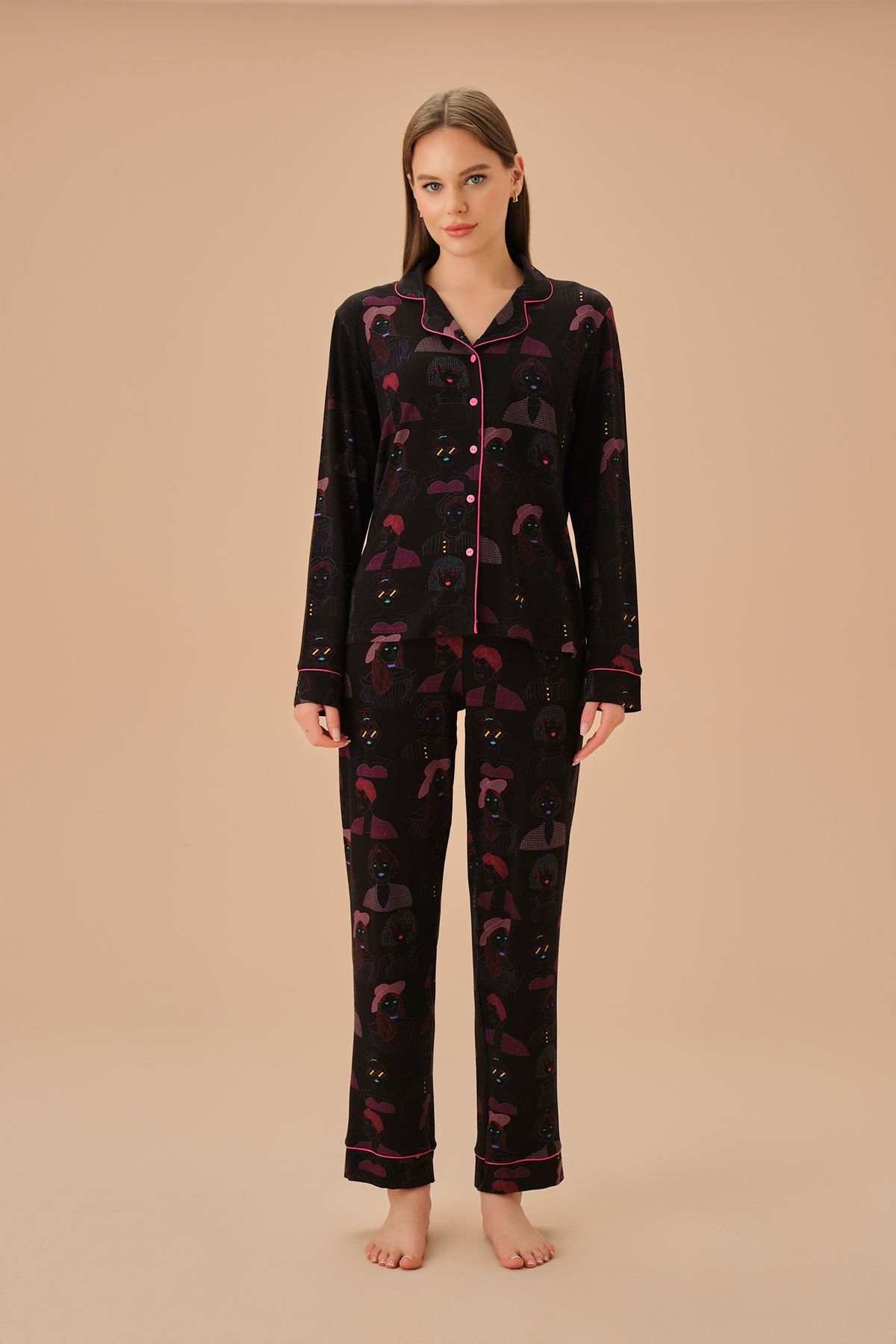 Suwen Neon Line Maskülen Pijama Takımı