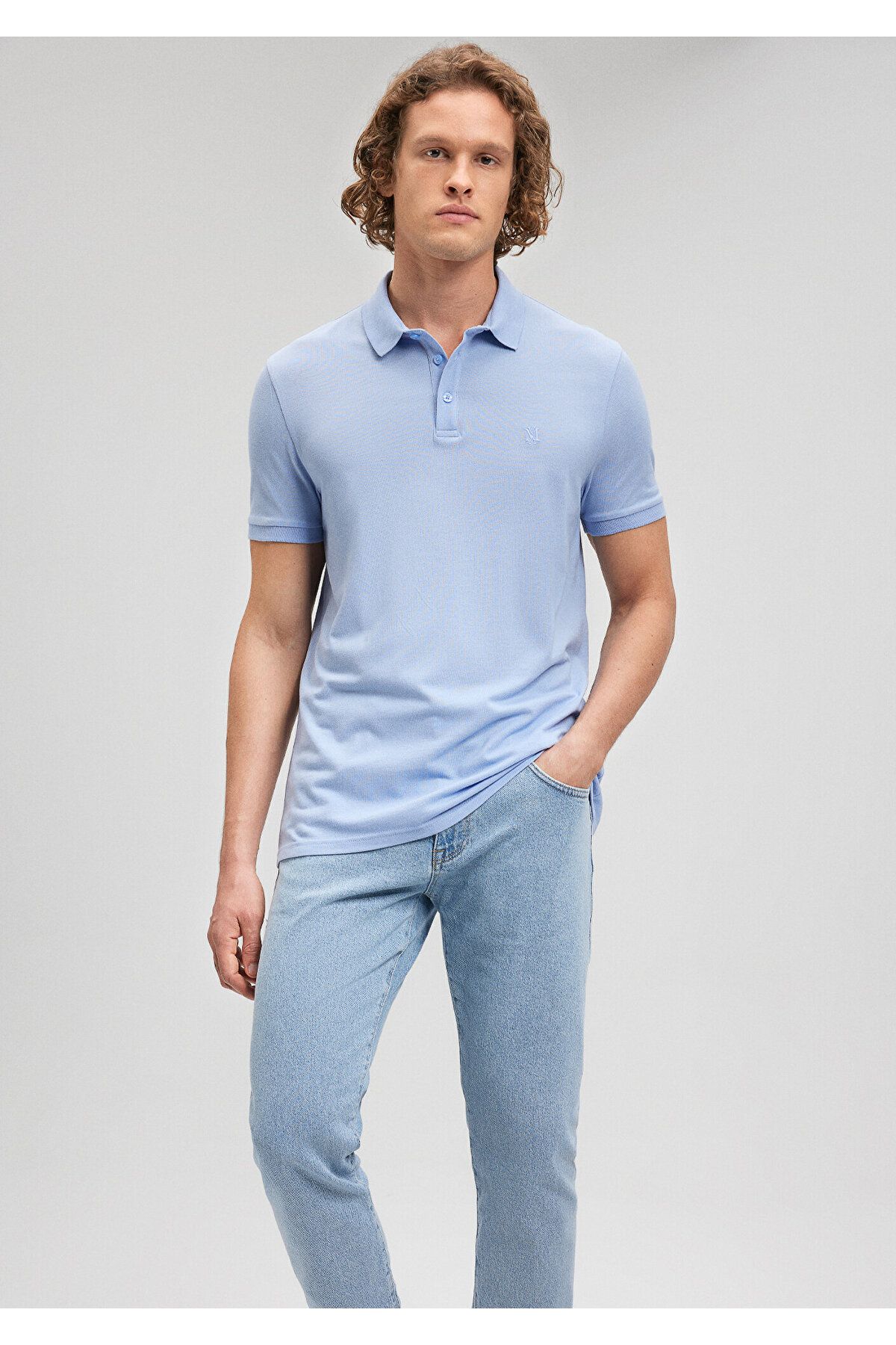 Mavi Lux Touch Modal Polo Tişört Slim Fit / Dar Kesim 066157-70827