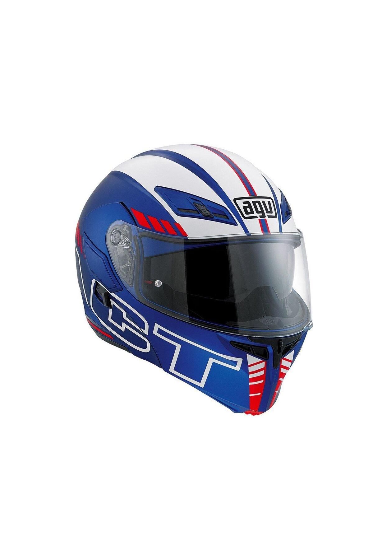 AGV Compact St Multi Plk Seattle Matt Blue White Red Çene Açilir Kask - Pinlock Dahil