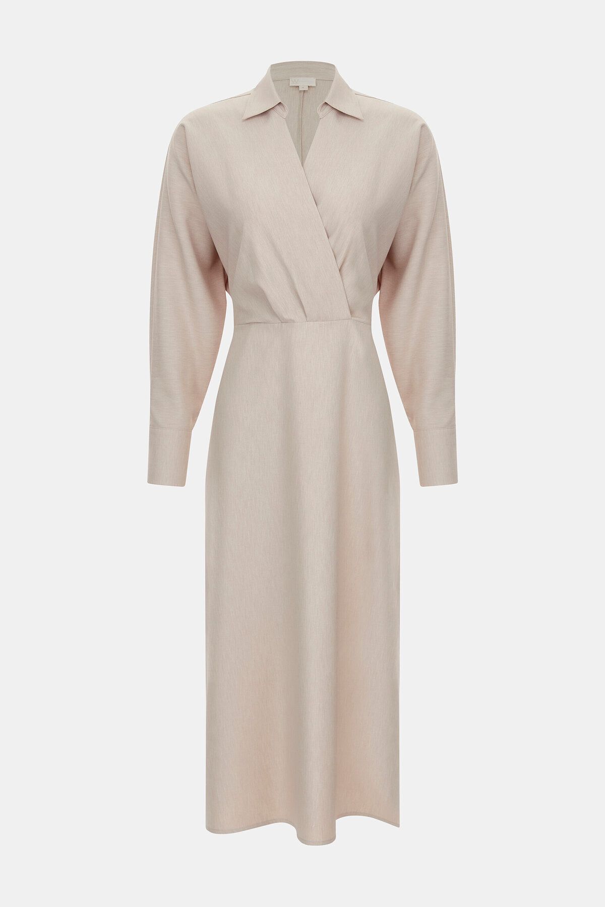 W Collection BEJ MİDİ ELBİSE