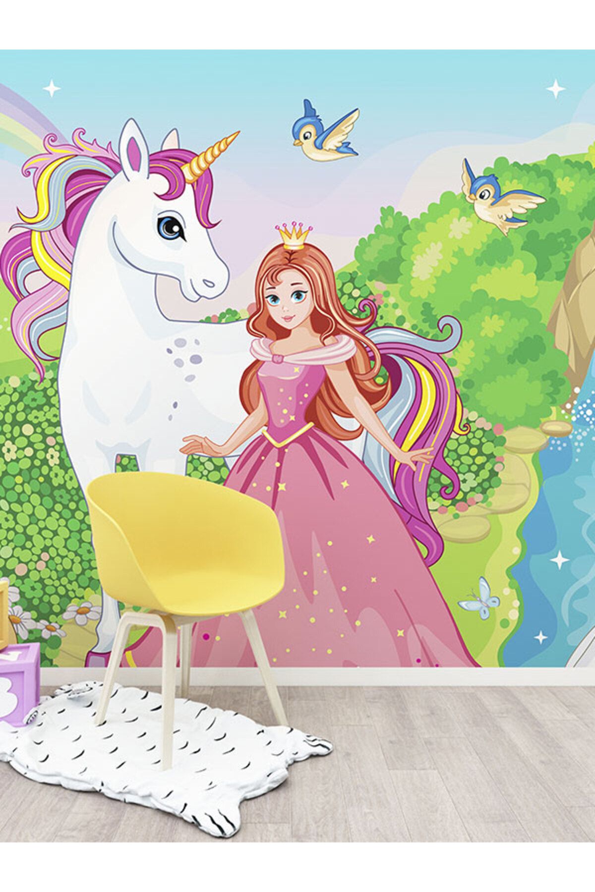 dreamwall Duvar Kağıdı Unicorn Krallığı Ve Prenses Lily Tek Parça Duvar Kumaşı En X Boy