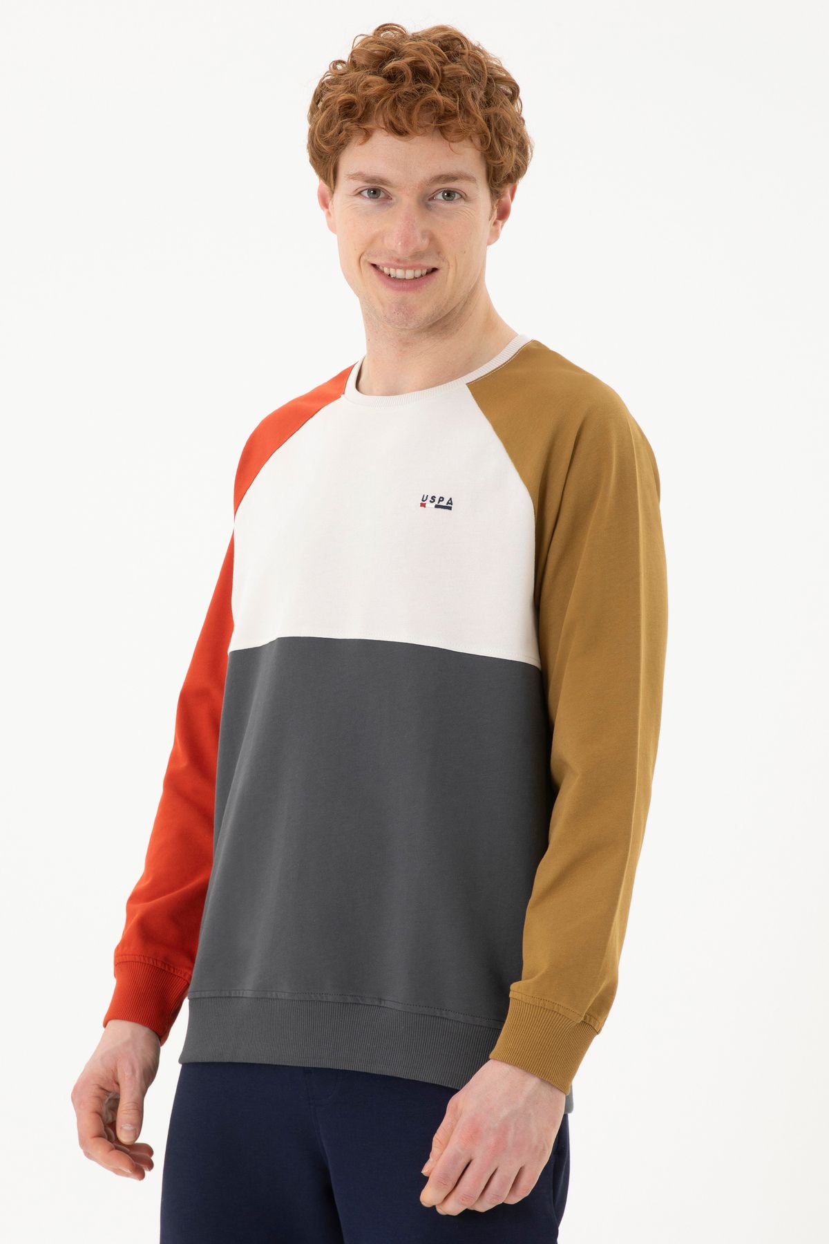 U.S. Polo Assn. Erkek Açık Haki Sweatshirt 50270756-VR183
