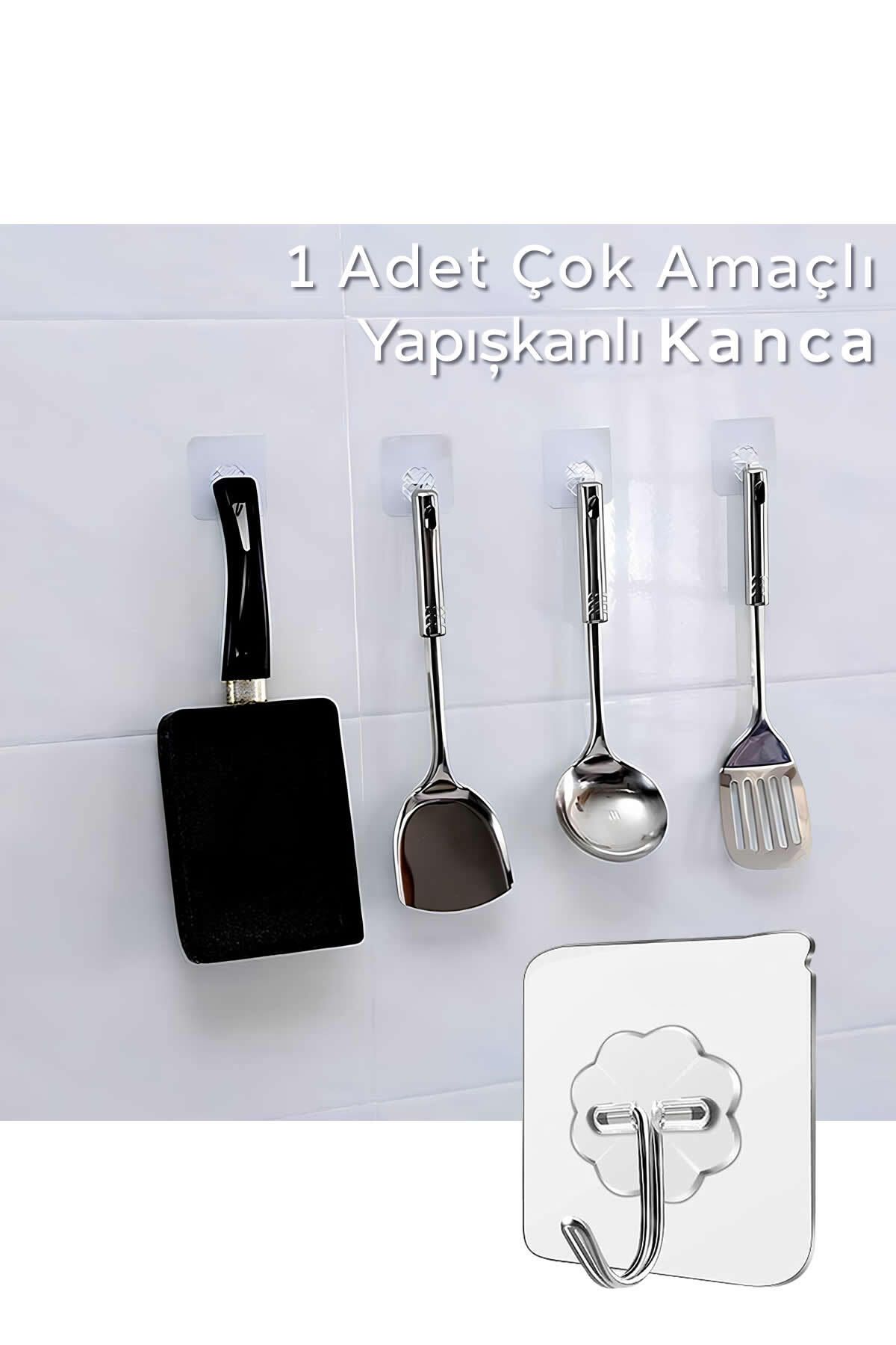 ARVALE Pratik 1 Adet Güçlü Şeffaf Duvar Askısı Askılığı Yapışkan Kancalı Mutfak Banyo Askı