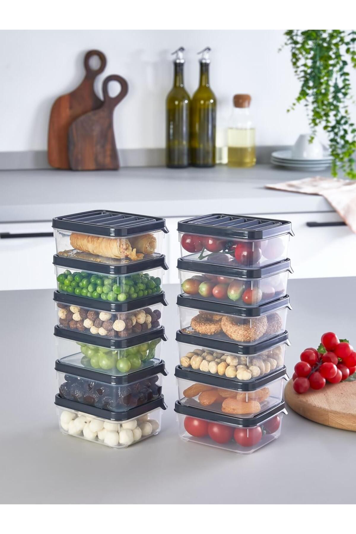 Ecolux 12 Adet Kapaklı Şeffaf Kahvaltı Seti / Saklama Kabı Set - ecolux