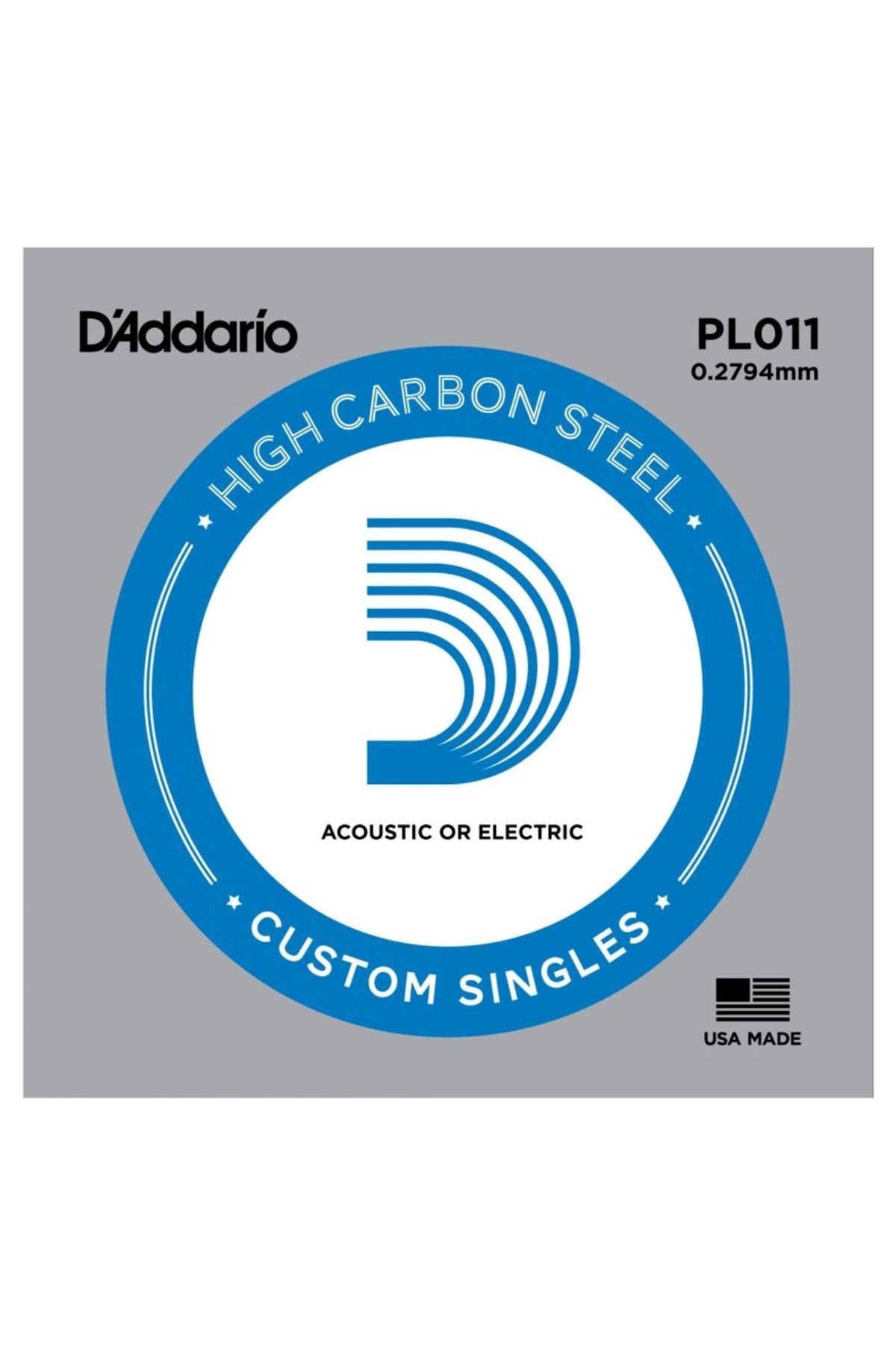 D'Addario Pl011 Elektro Ve Akustik Gitar Tek Teli (011)