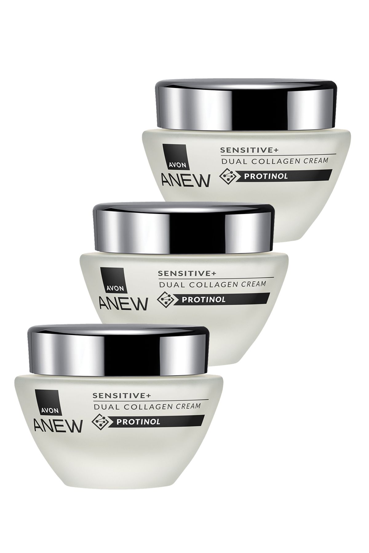 Avon Anew Sensitive+ Çift Kollajen Krem 50 Ml. Üçlü Set