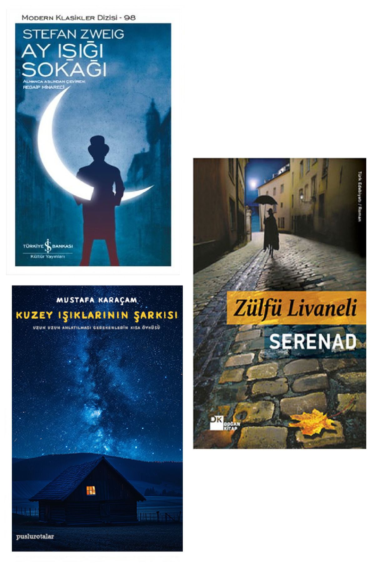 Türkiye İş Bankası Kültür Yayınları Serenad - Zülfü Livaneli + Ay Işığı Sokağı + Kuzey Işıklarının Şarkısı (Koleksiyon Kitap)