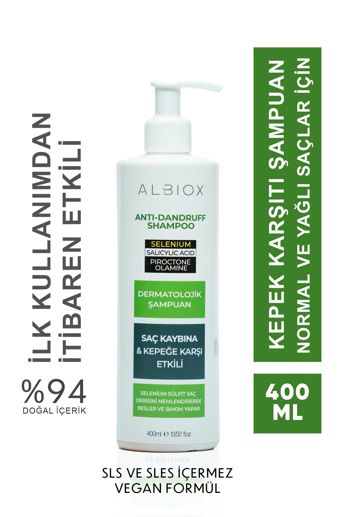 Albiox Kepek Karşıtı Şampuan Anti Dandruff Shampoo 400 Ml.