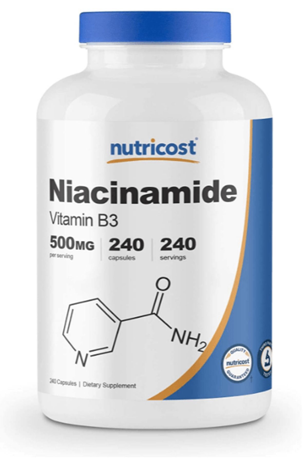 Nutricost Niacinamide Niacin (VİTAMİN B3) 500mg, 240 Capsules - Non-gmo, Gluten Free Vitamin B3..us
