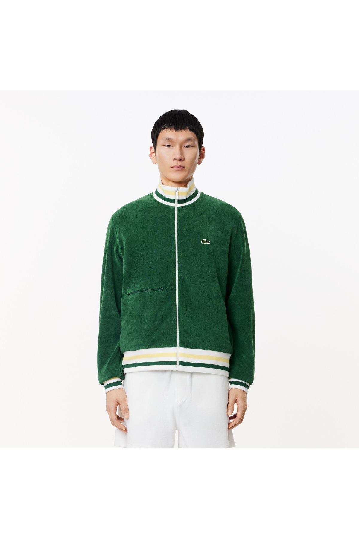 Lacoste Erkek Regular Fit Yarım Fermuarlı Yeşil Sweatshirt
