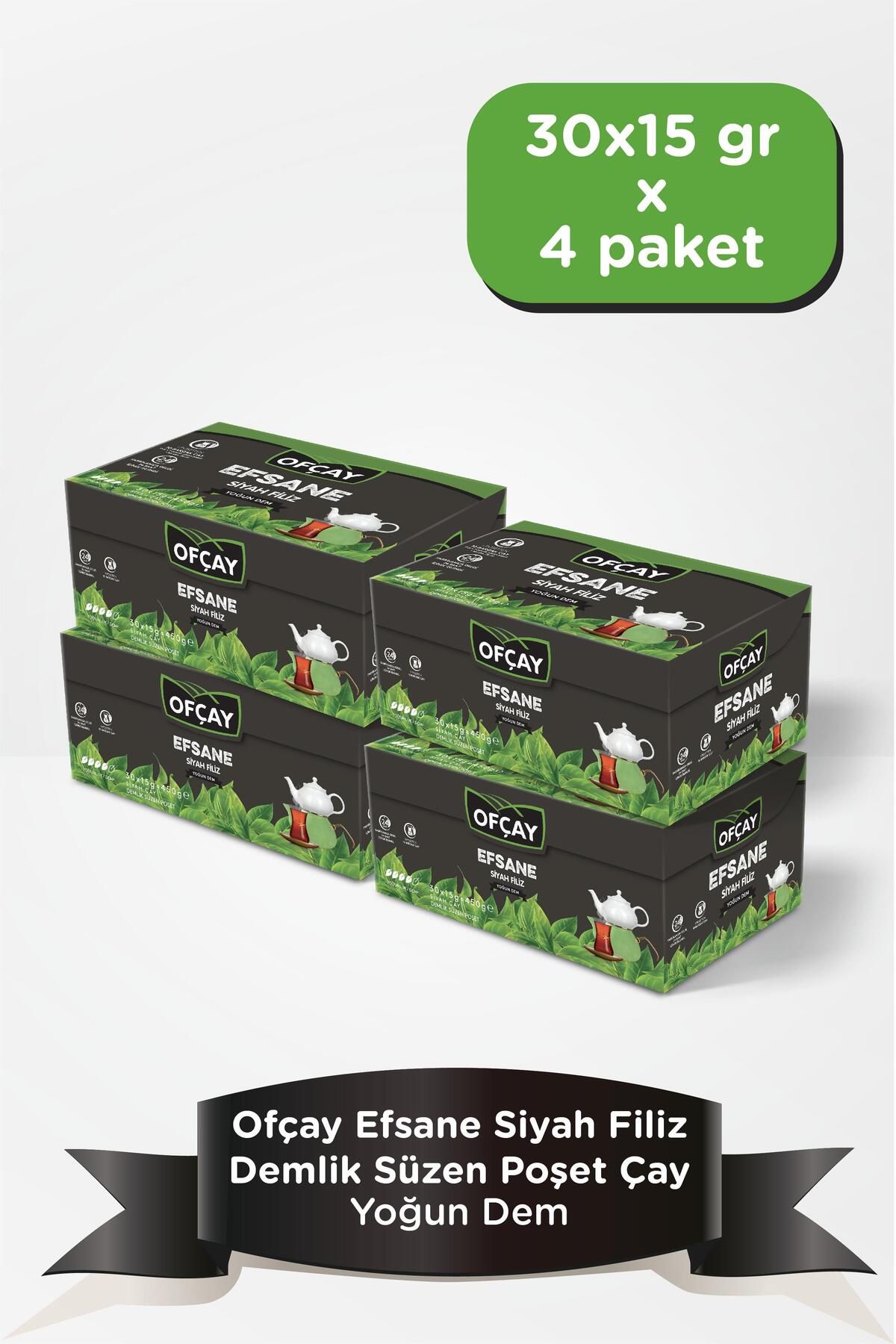 Ofçay Efsane Filiz 30 X 15gr Demlik Poşet Çay X 4 Adet