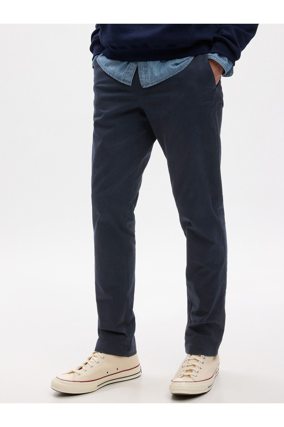 GAP Erkek Lacivert GapFlex Slim Fit Khaki Pantolon