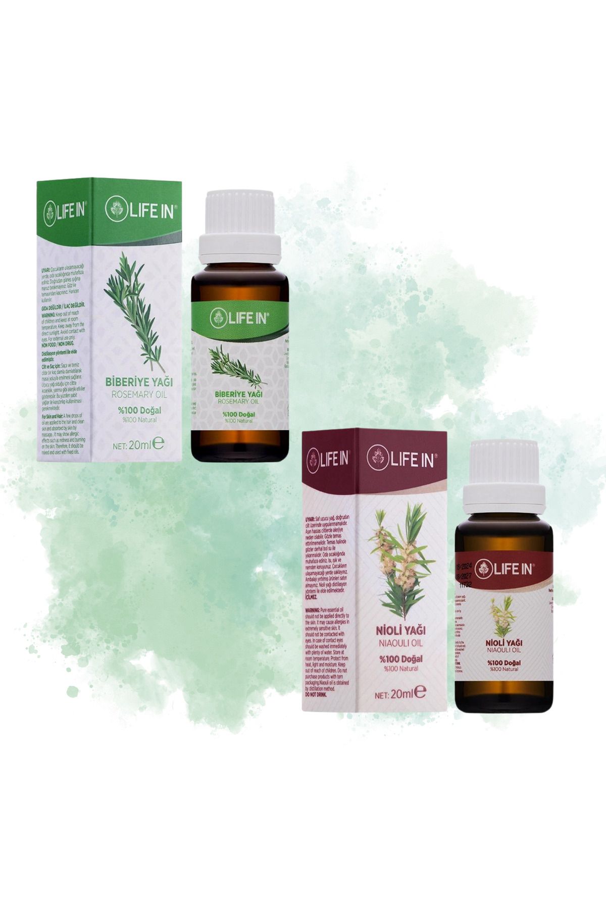 Life In Nioli Yağı 20 ml - Biberiye Yağı 20 ml 2li Set