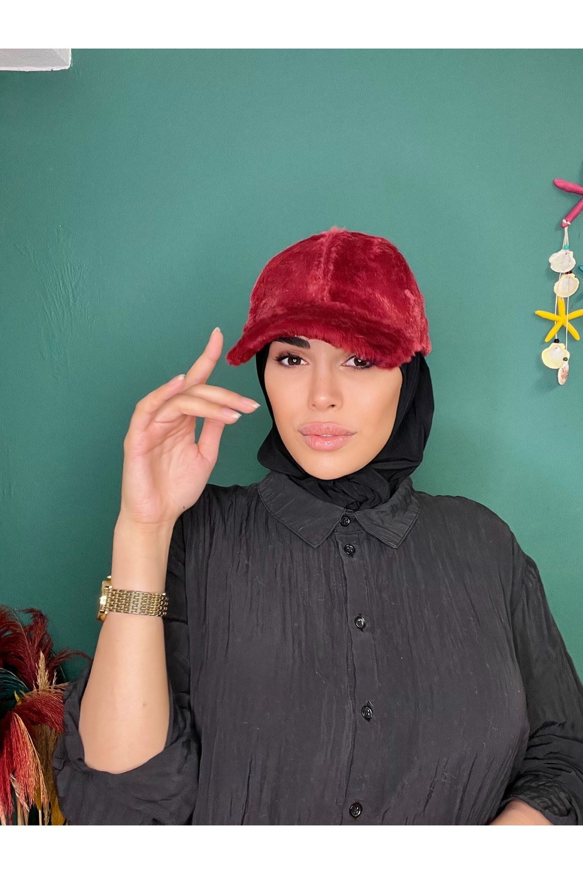 laviyonsa Tavşan tüyü peluş spor beyzbol şapkası