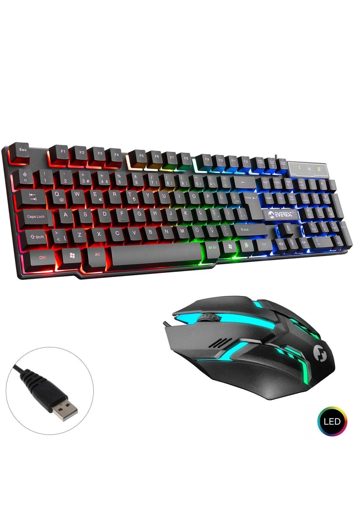 Everest X-Vayne Q Klavye+Mouse Seti Kablolu