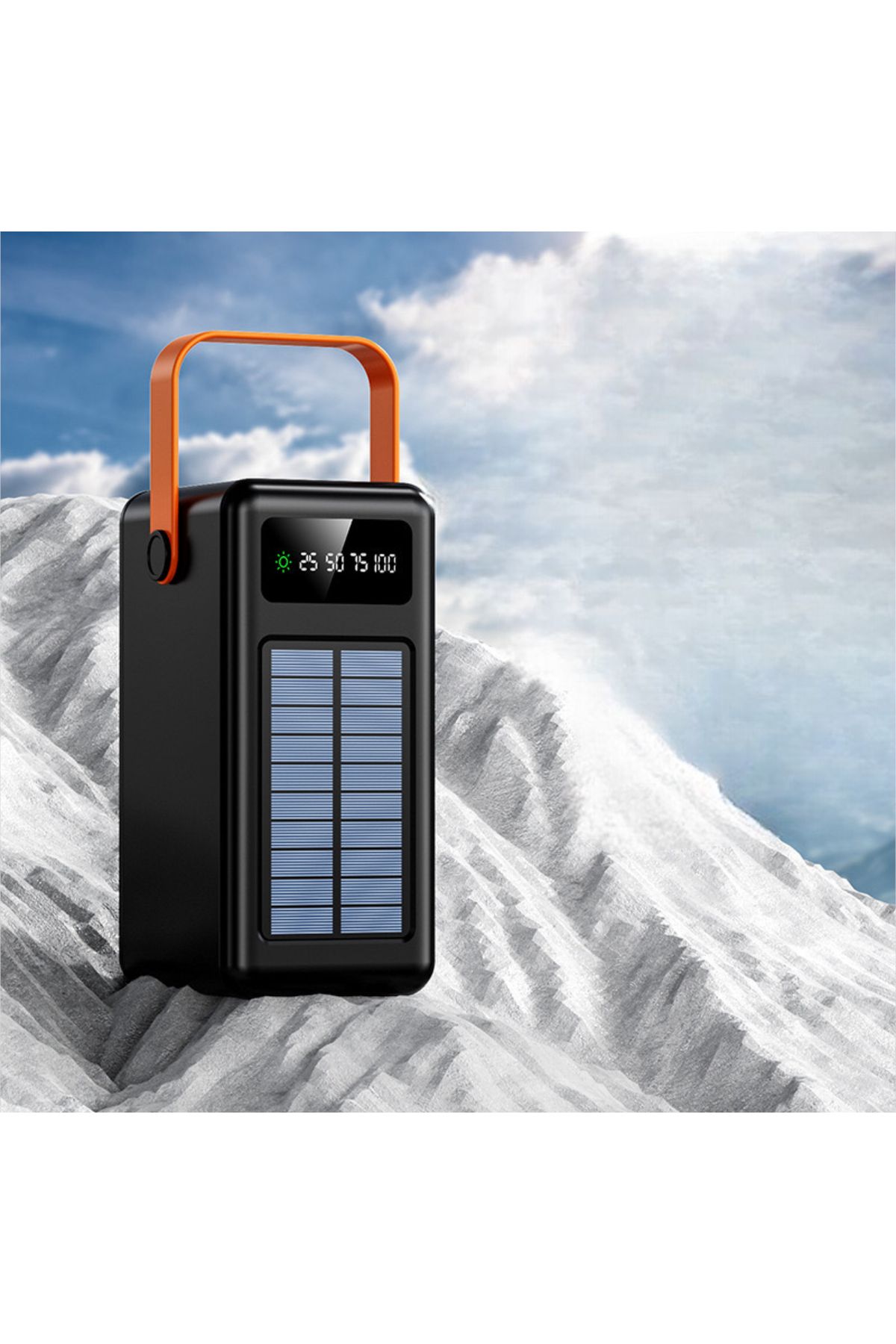 MATECHNO 80.000 Mah Solar Kamp Işıklı Çoklu Kablolu 4x Usb 1x Type-c 1x Micro 1x Lightning Çıkışlı Powerbank