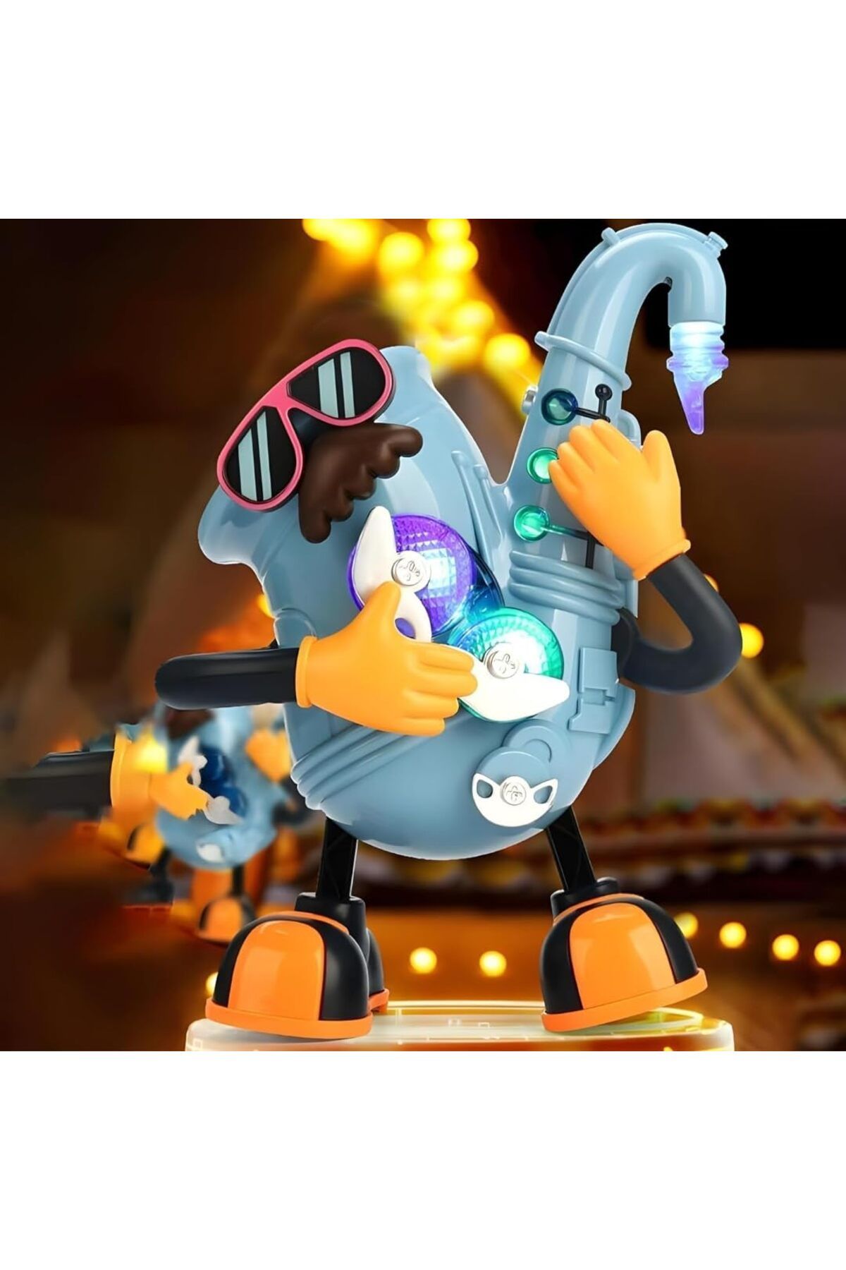 scntoys Oyuncak Robot Dans Eden Sesli Işıklı Robot Saksafon Çalan Sevimli Robot Müzikli Robot Mr. Rock