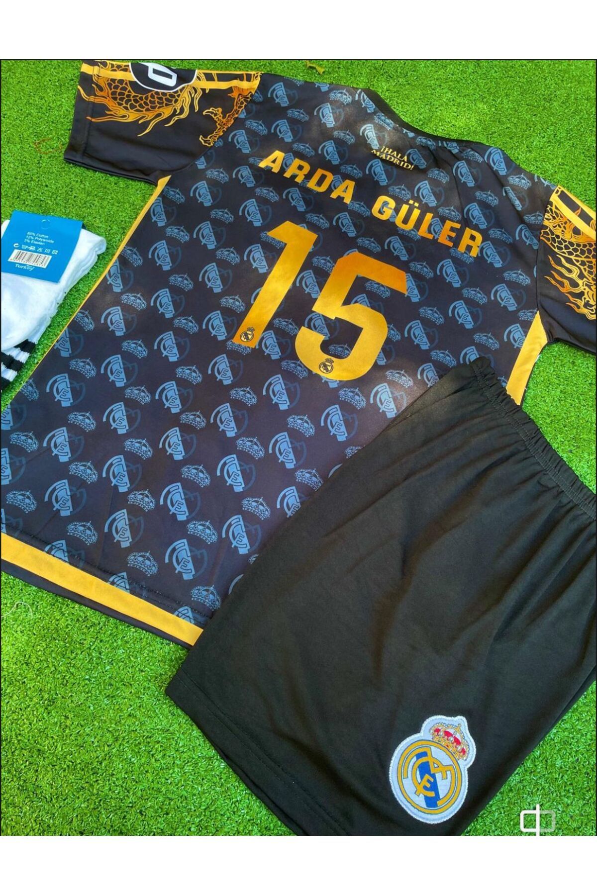 BYSPORTAKUS R.e.a.l.m.a.d.r.i.d 2024/25 Yeni Sezon A.r.d.a.-.g.ü.l.e.r Konsept Çocuk Forması 4'lü Set (ARMALI)