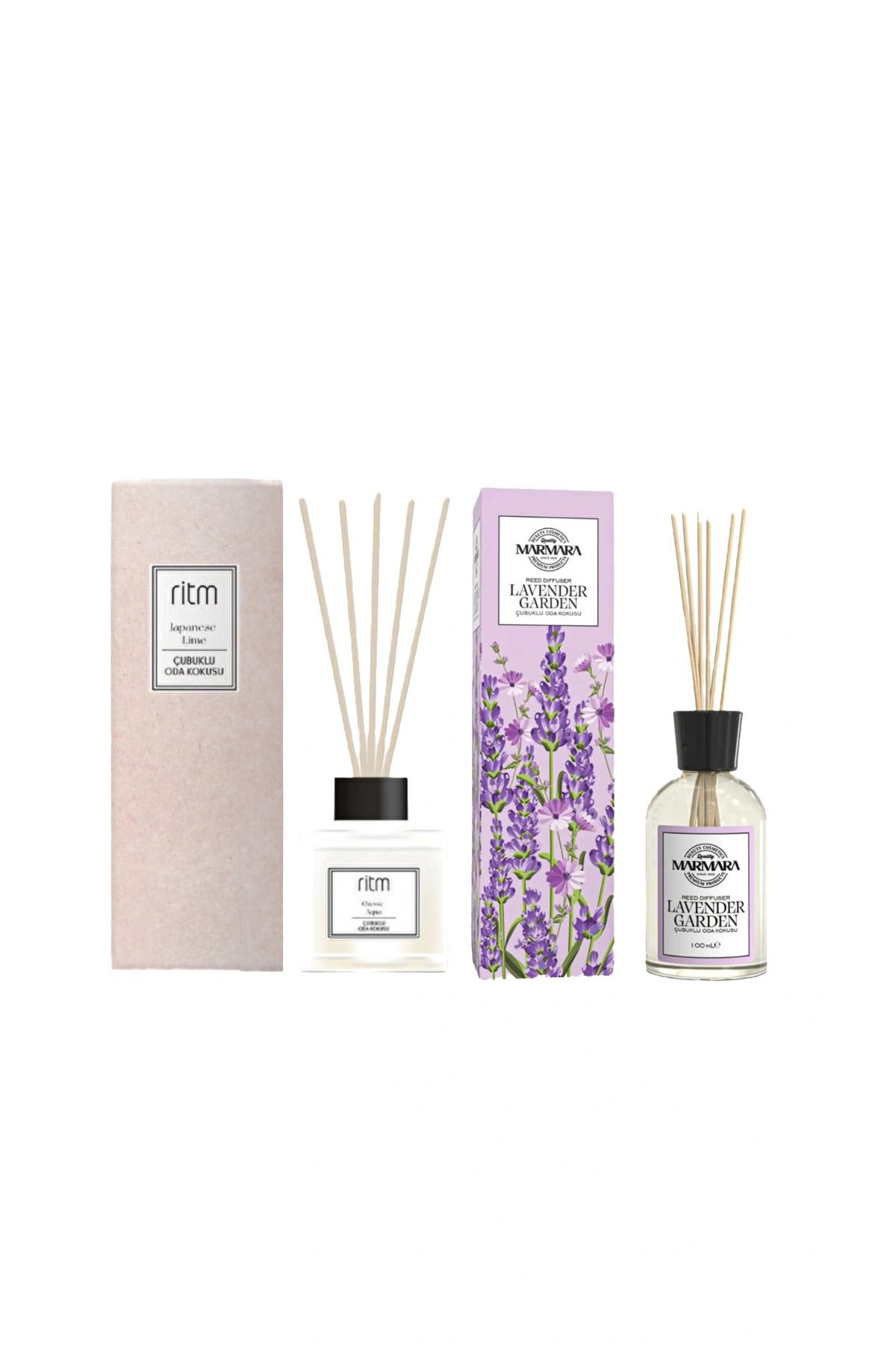 Ritm Japanese Lime Çubuklu Oda Kokusu 100 ml & Marmara Lavender Garden Çubuklu Oda Kokusu 100 ml
