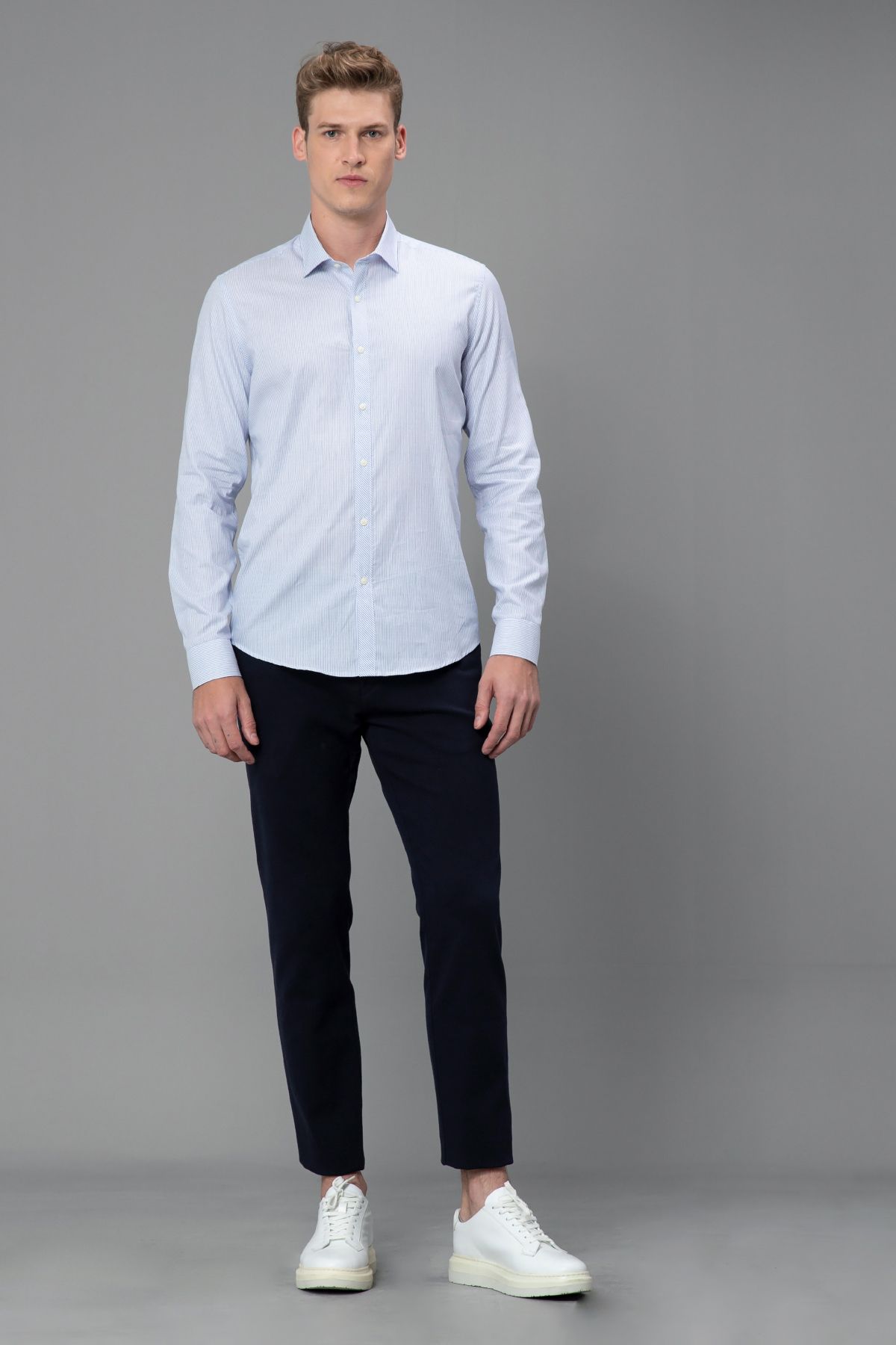 Lufian Hallstat Erkek Smart Gömlek Slim Fit Saks