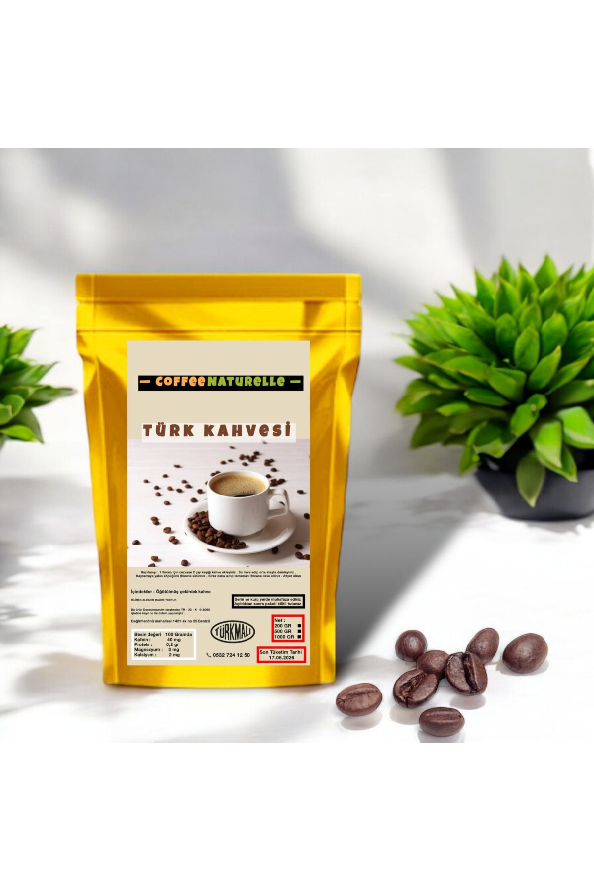 coffee Naturelle Türk Kahvesi - 200 gr - %100 Arabica - Rio Minas - Bol Köpüklü Yumuşak Içim - Premium Qualıty