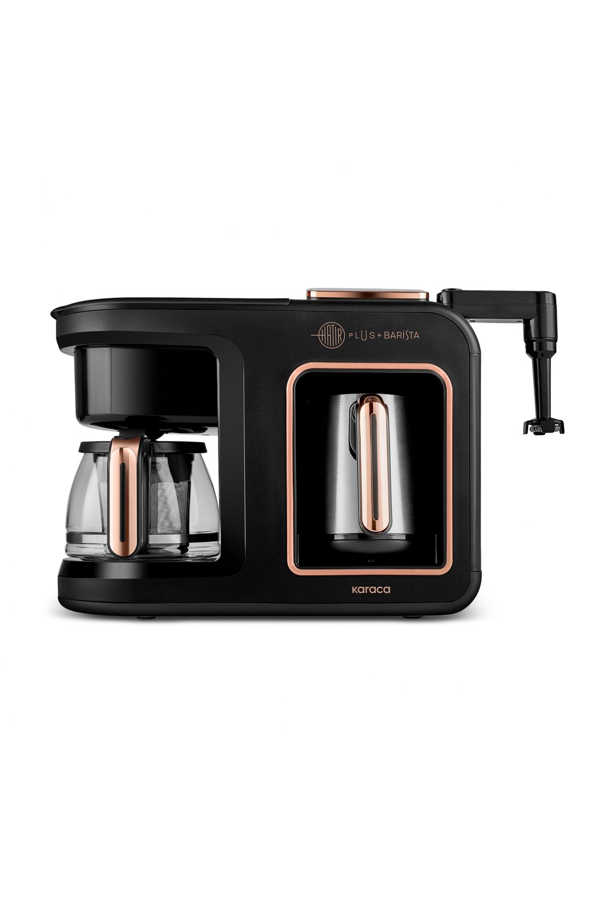 Karaca Hatır Plus Barista Steel 6 in 1 Konuşan Közde Türk Kahve Makinesi Black Copper