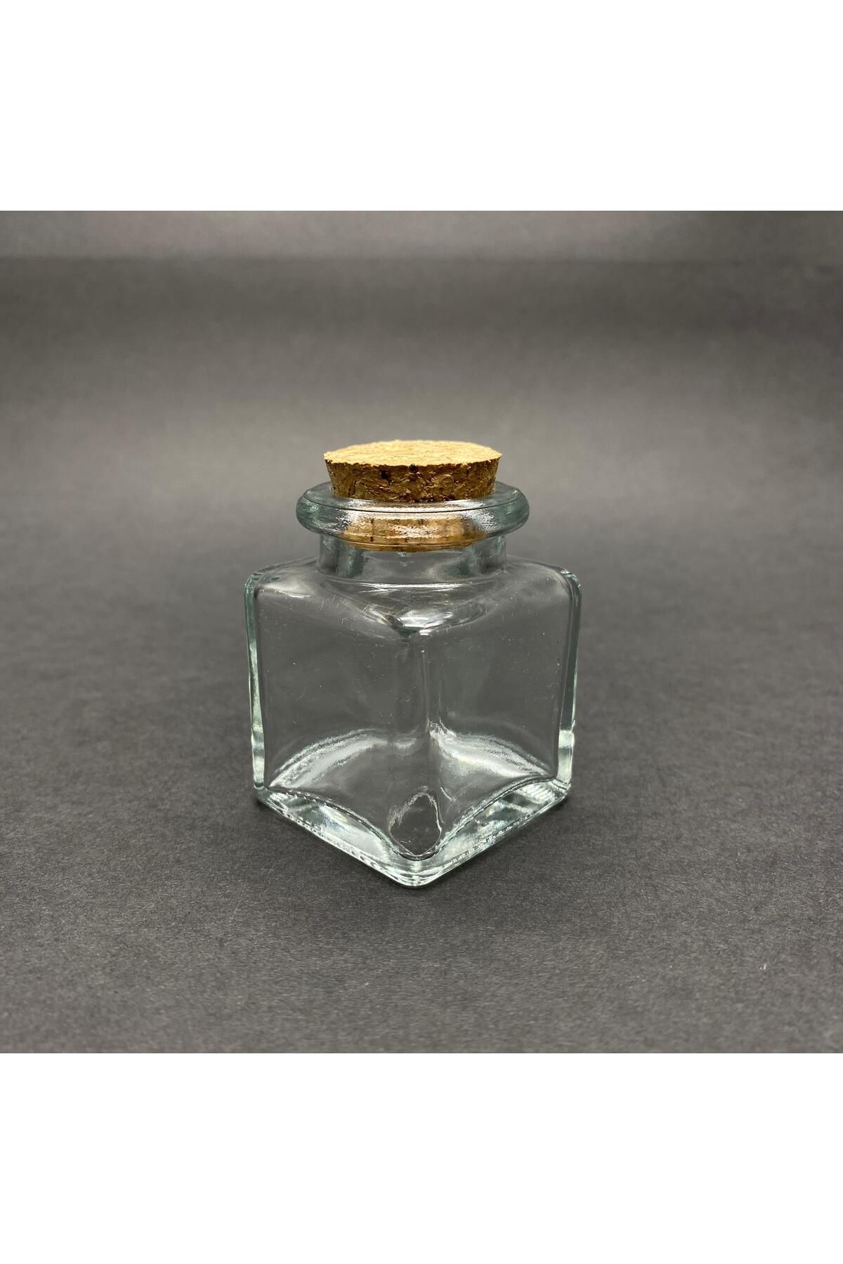Ahsa Ticaret 3 ADET 40 CC CAM KARE KAVANOZ MANTAR TIPALI - 40 ML KÖŞELİ KAVANOZ
