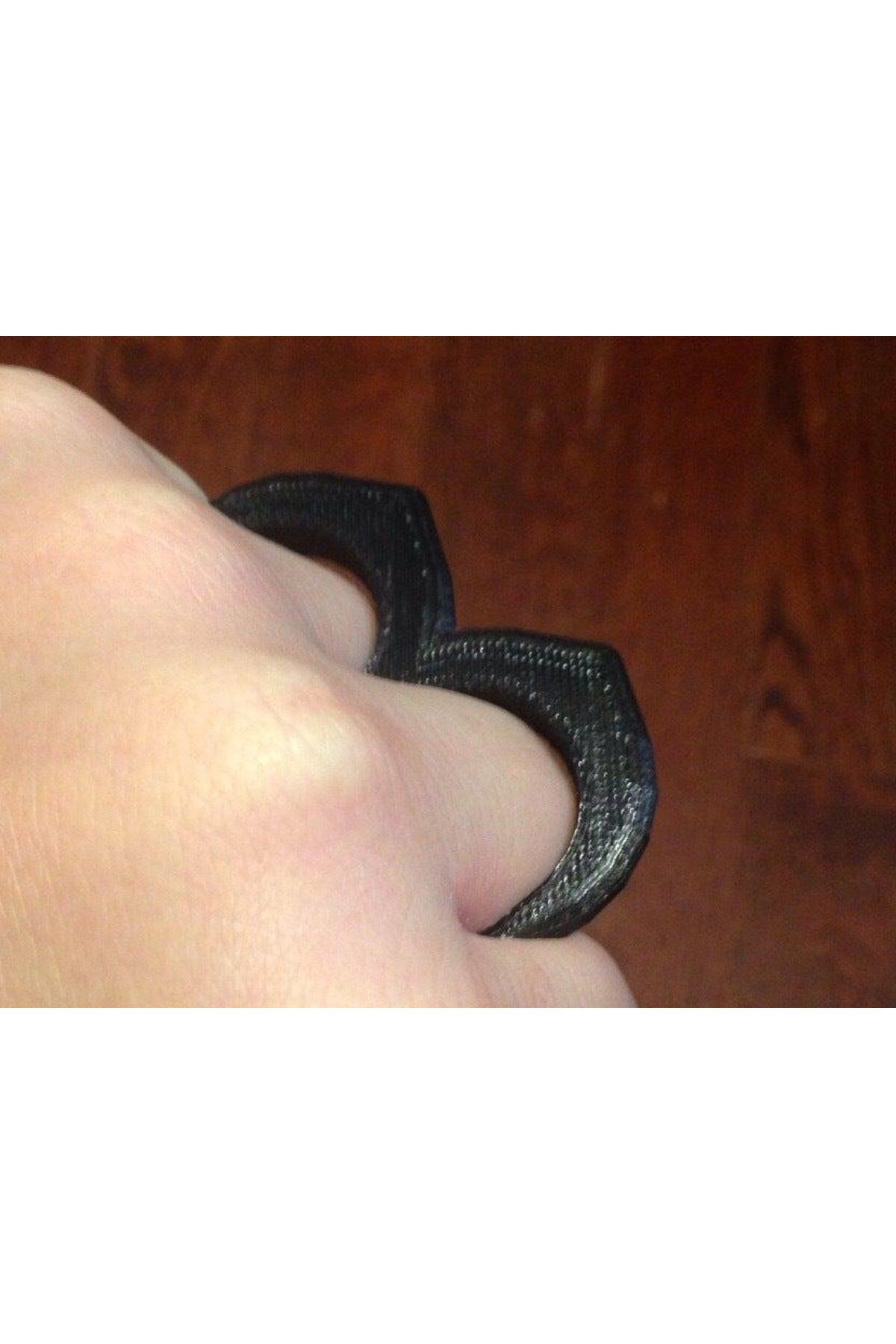 Lucest Byr3D Knuckle Duster Parmak Kendini Savunma Aracı Siyah 2860120 (2 Adet) Sadece Plastik Aparattır