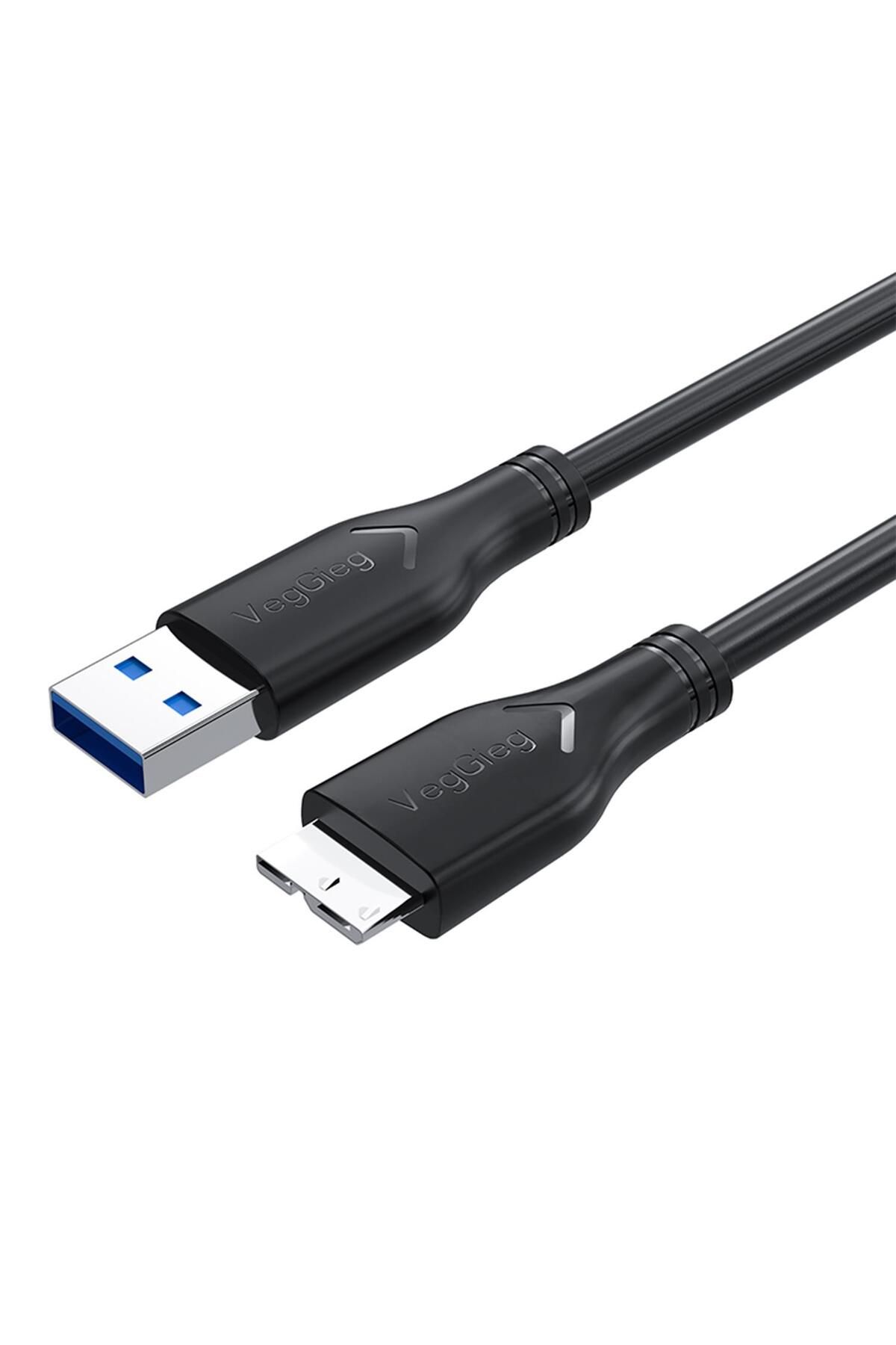 Veggieg Usb 3.0 Micro B Şarj Ve Data Hdd Kablosu 50 Cm